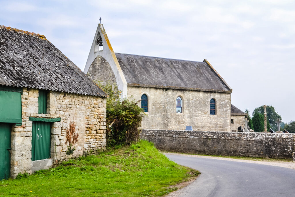 Small stone buildings in Normandy