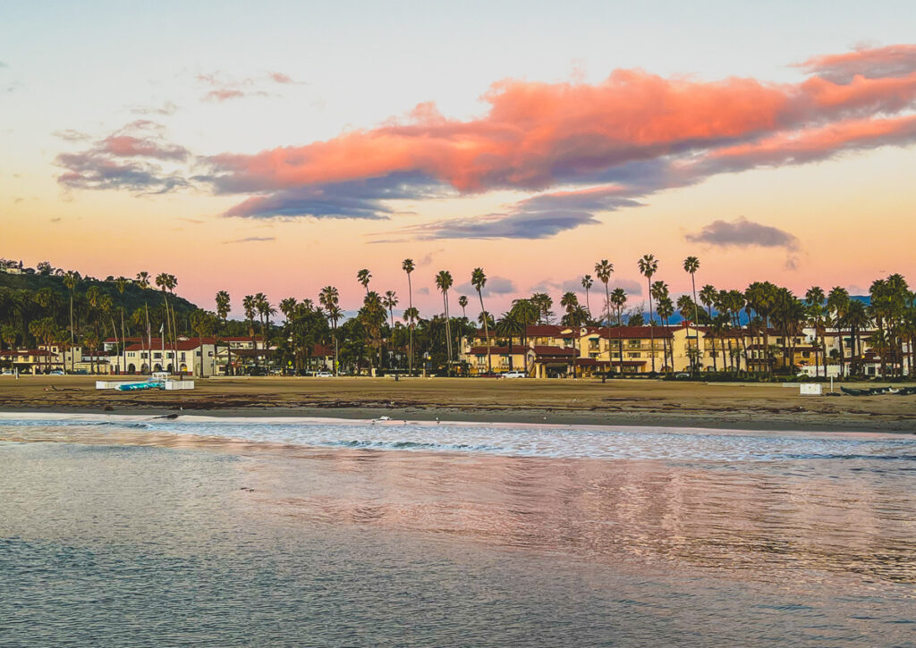 Santa Barbara coastline at sunrise