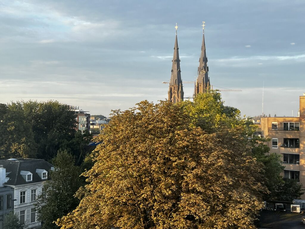 Cathedral with 2 steeples in Eindhoven the Netherlands