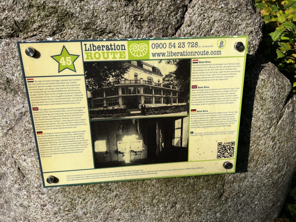 Liberation Route plaque in Njimegen, the Netherlands