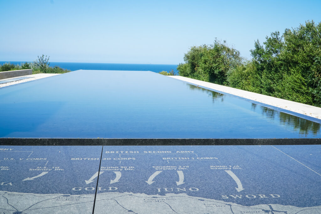 Infinity pool map of D-Day at Omaha Beach Normandy
