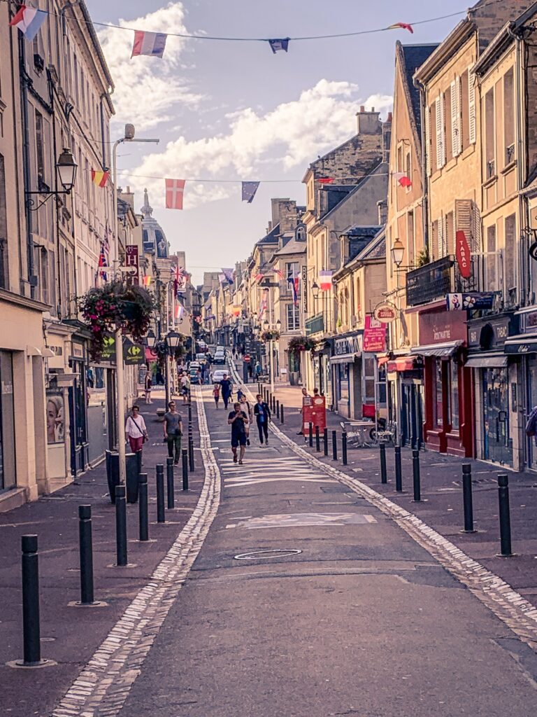 Main street of Bayeux Normandy France