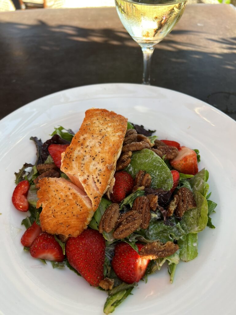 Salmon salad at Rooster Creek Tavern, Arroyo Grande