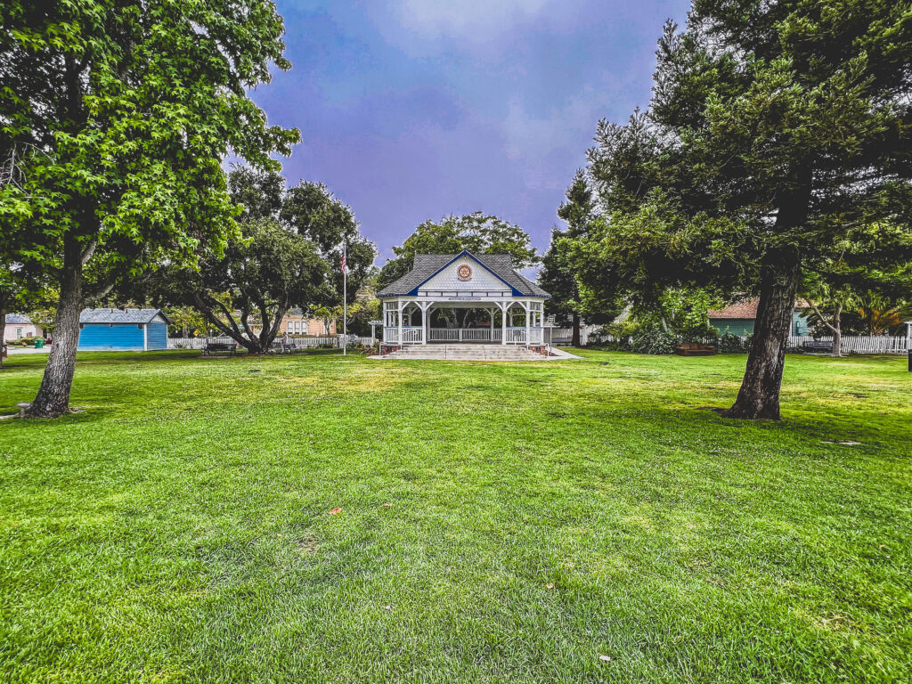 Bandstand in Arroyo Grande Park and lawn