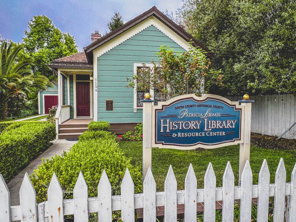Historic library and picket fence in Arroyo Grande