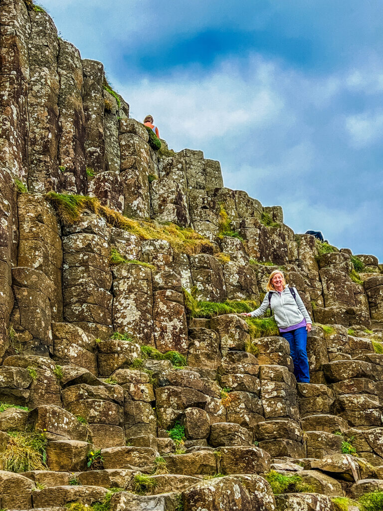 Author exploring Giants Causeway