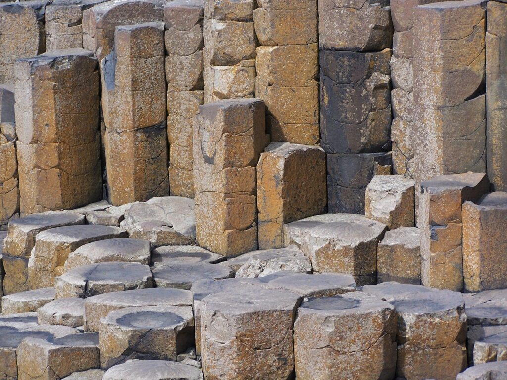 Rock formations at Giants Causeway